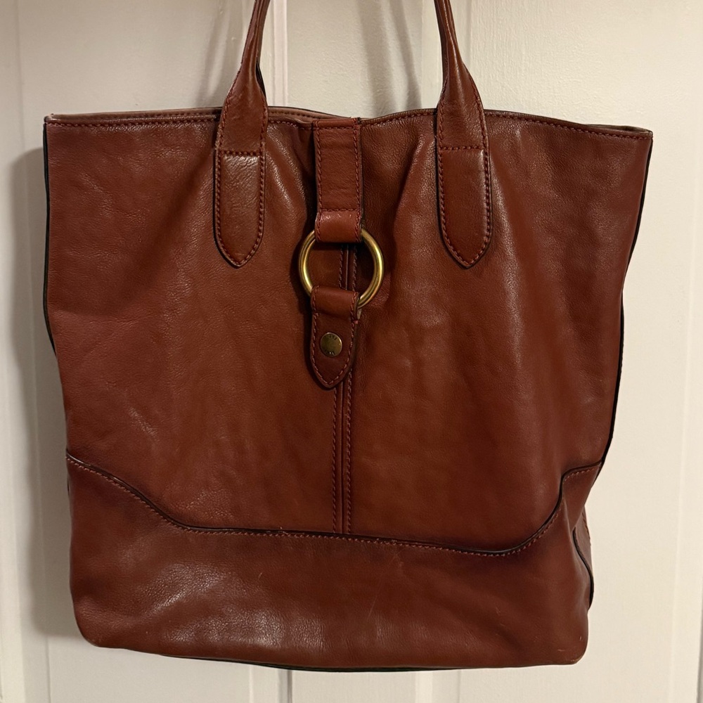 Frye Warn Brown Leather Tote Bag